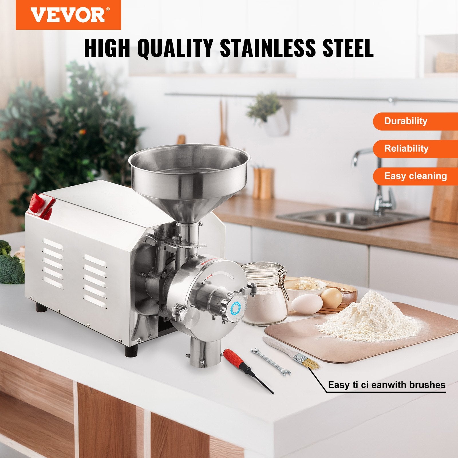 Gardening Tools: VEVOR Grain Grind Mill Grain Grinding Machine 3000W Food Processing Machinery