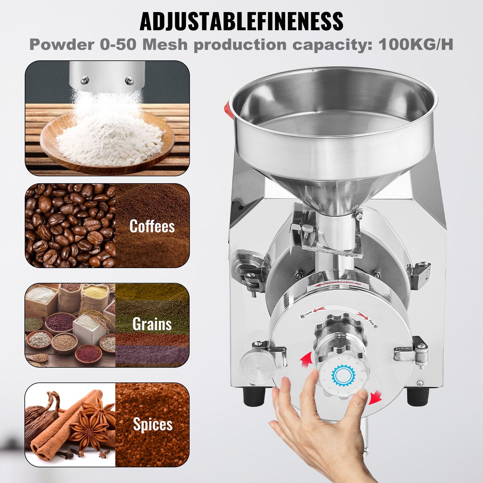 Gardening Tools: VEVOR Grain Grind Mill Grain Grinding Machine 3000W Food Processing Machinery