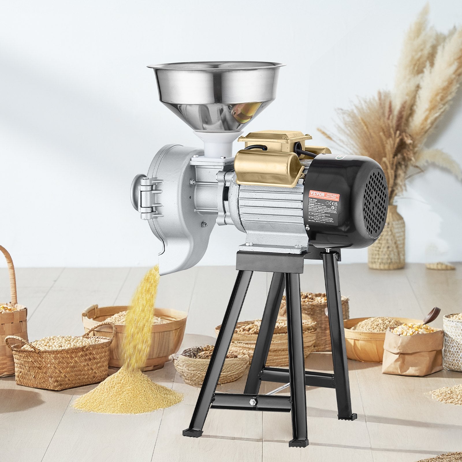 Gardening Tools: VEVOR 3000W Electric Grain Grinder Corn Wheat Flour Cereal Mill Wet & Dry