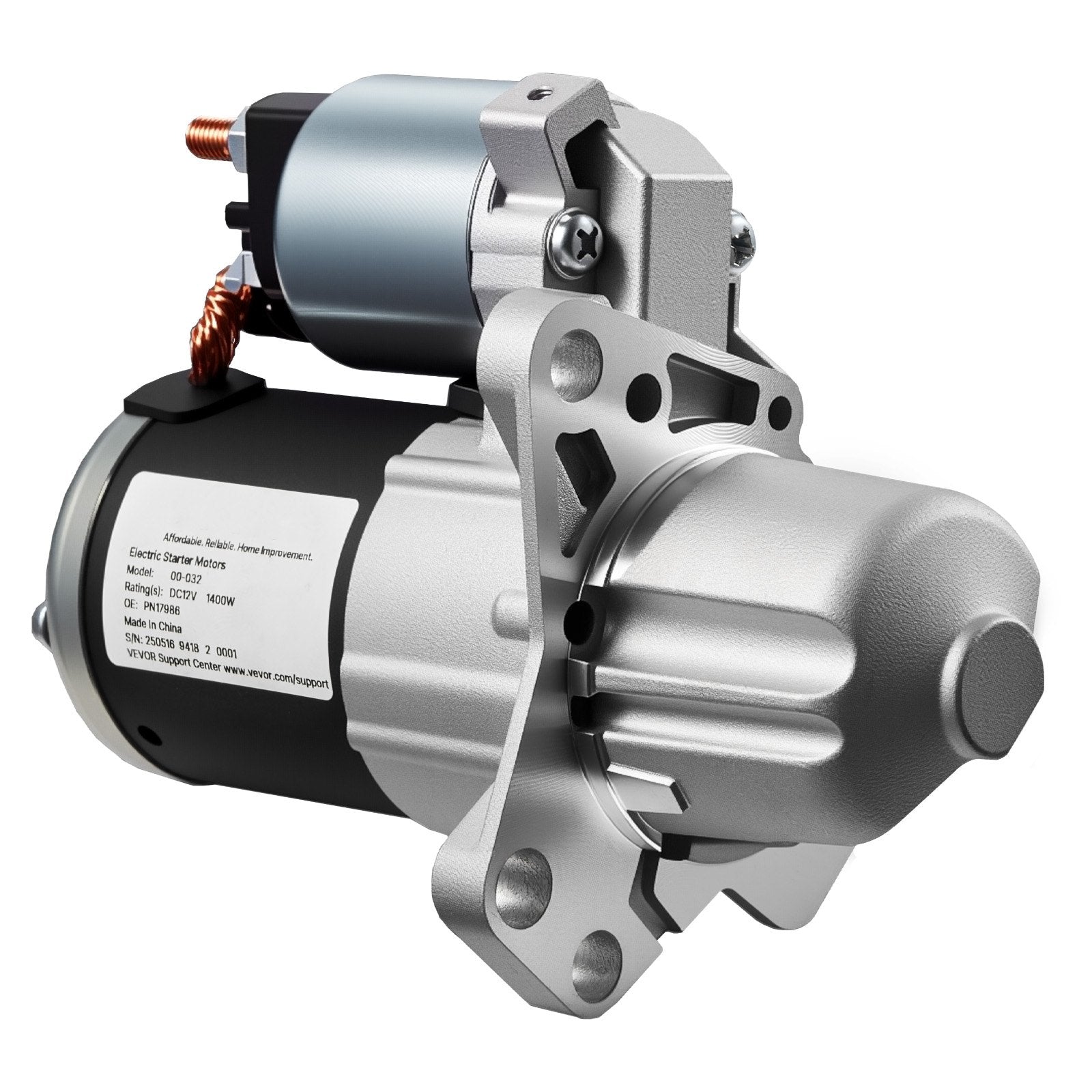 Starter 17986, Starter Motor Replacement Compatible with Buick 3.6L V6 06-08, Cadillac SRX 3.0L V6 10-11, Chevrolet 3.6L V6 09-17, GMC Pontiac Saturn Suzuki, OEM 12588493 M000T35871 31100-78J00