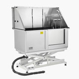 Pet Grooming Supplies: VEVOR 127 cm Electric Dog Grooming Bath Tub Stainless Steel w Water Filter