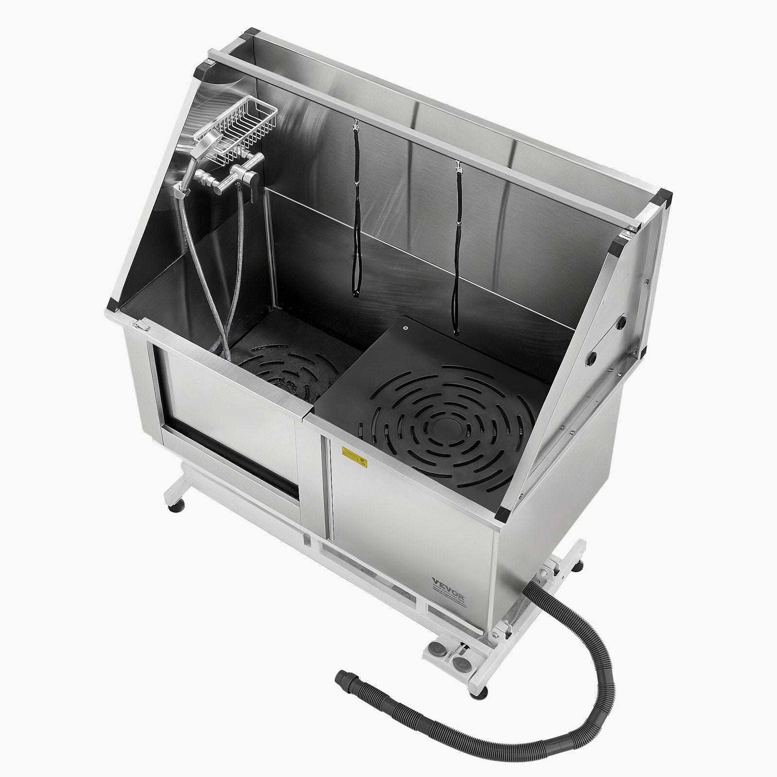 Pet Grooming Supplies: VEVOR 127 cm Electric Dog Grooming Bath Tub Stainless Steel w Water Filter Left