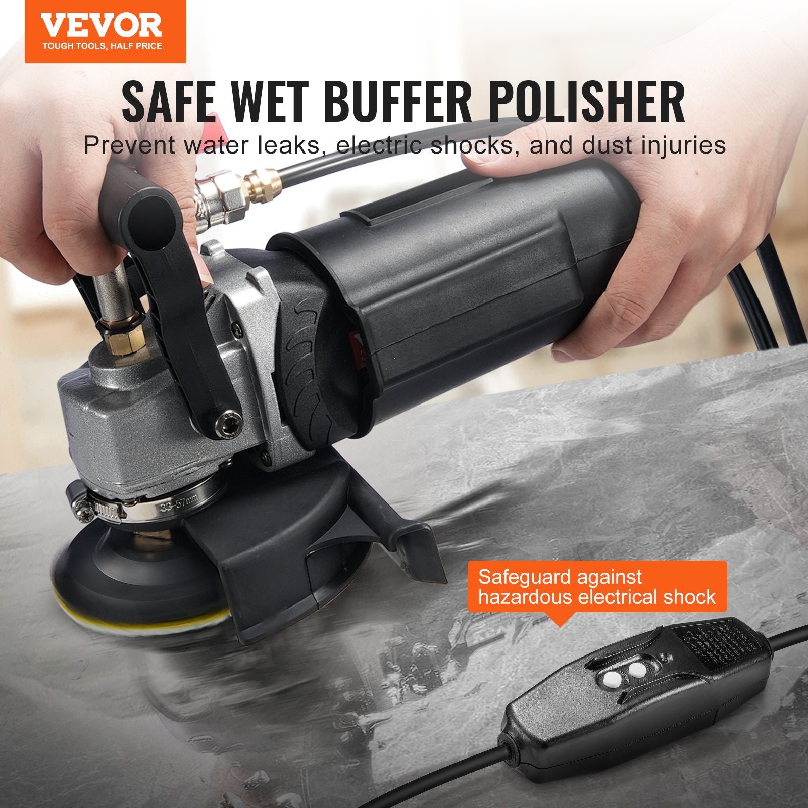 Nail Care: VEVOR Wet Stone Polisher 4-Inch Electric Granite Polisher with 6 Speed & 7 Pads