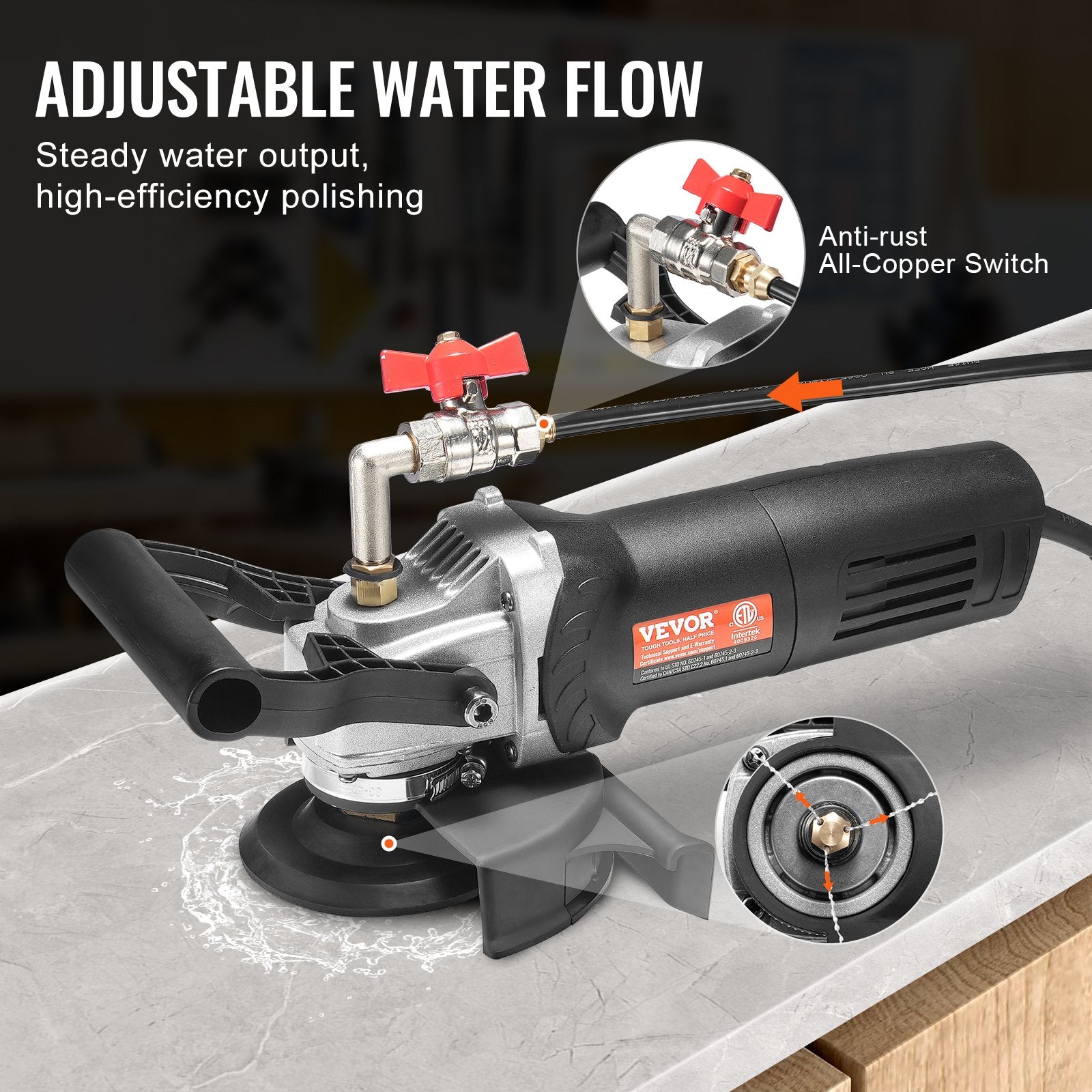 Nail Care: VEVOR Wet Stone Polisher 4-Inch Electric Granite Polisher with 6 Speed & 7 Pads