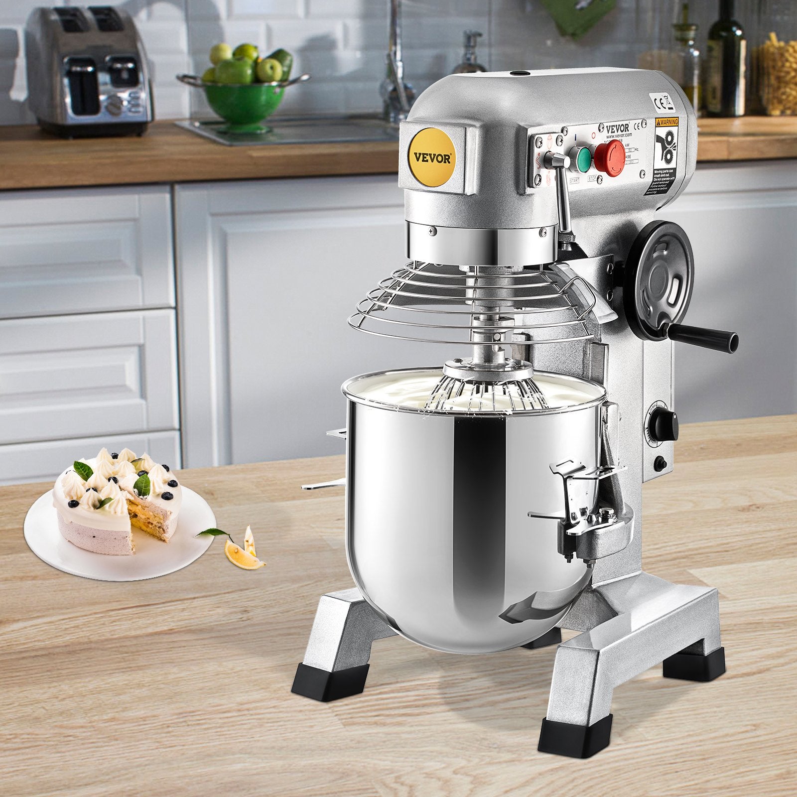 Commercial Stand Mixer, 850W Heavy Duty Electric Food Mixer, 15Qt Stainless Steel Bowl with 3 Speeds Adjustable 113/184/341 RPM, Dough Hook Whisk Beater Included, Perfect for Bakery Pizzeria