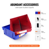 Storage Boxes: VEVOR Plastic Storage Bin, (276 mm x 279 mm x 128 mm), Hanging Stackable Storage Organizer Bin, Blue/Red, 6-Pack, Heavy Duty Stacking Containers for Closet, Kitchen, Office, or Pantry Organization