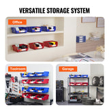 Storage Boxes: VEVOR Plastic Storage Bin, (276 mm x 279 mm x 128 mm), Hanging Stackable Storage Organizer Bin, Blue/Red, 6-Pack, Heavy Duty Stacking Containers for Closet, Kitchen, Office, or Pantry Organization