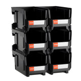 Tool Cabinets: VEVOR Plastic Stackable Storage Bins, 37.7 x 21.5 x 18 cm (6 Pack), Plastic Containers for Organizing and Storage Bins for Closet, Garage, Small Parts, Office Supplies and Other Accessories, Black