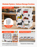 Tool Cabinets: VEVOR Plastic Stackable Storage Bins, 37.7 x 21.5 x 18 cm (6 Pack), Plastic Containers for Organizing & Storage Bins for Closet, Garage, Small Parts, Office Supplies, Other Accessories, Transparent