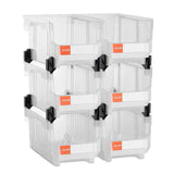 Tool Cabinets: VEVOR Plastic Stackable Storage Bins, 37.7 x 21.5 x 18 cm (6 Pack), Plastic Containers for Organizing & Storage Bins for Closet, Garage, Small Parts, Office Supplies, Other Accessories, Transparent