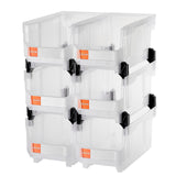 Tool Cabinets: VEVOR Plastic Stackable Storage Bins, 37.7 x 21.5 x 18 cm (6 Pack), Plastic Containers for Organizing & Storage Bins for Closet, Garage, Small Parts, Office Supplies, Other Accessories, Transparent