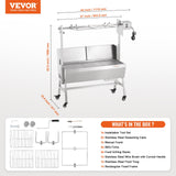 BBQ Tools: VEVOR Rotisserie Grill with Windscreen, BBQ Whole Pig Lamb Goat Charcoal Spit Grill, 35 Inch 90 Lbs Capacity, Electric 42W Motor Stainless Steel Roaster with Lockable Wheels, for Camping Outdoor