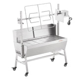 BBQ Tools: VEVOR Rotisserie Grill with Windscreen, BBQ Whole Pig Lamb Goat Charcoal Spit Grill, 35 Inch 90 Lbs Capacity, Electric 42W Motor Stainless Steel Roaster with Lockable Wheels, for Camping Outdoor