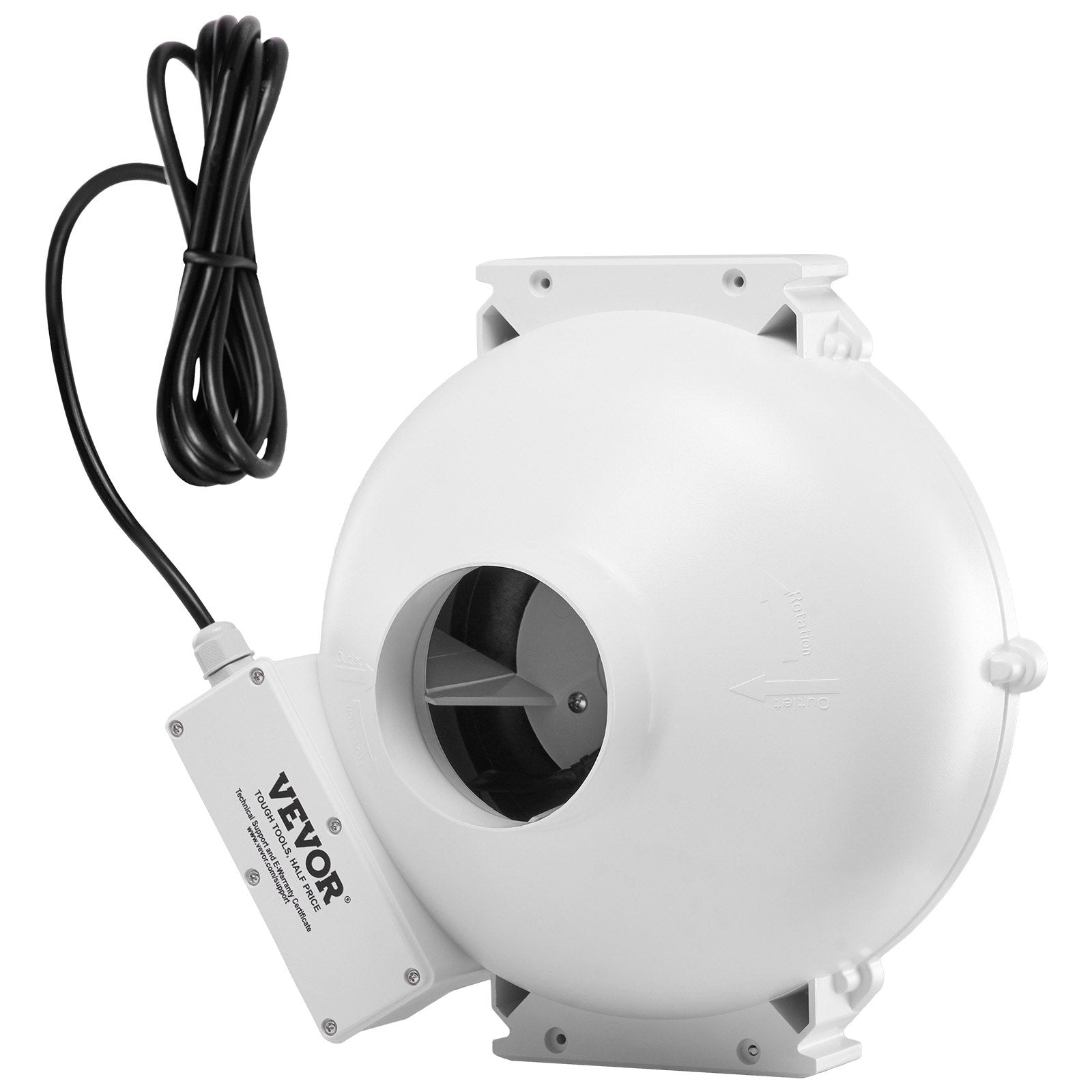 Automotive Repair & Speciality Tools: VEVOR 4" to 4.5" Radon Mitigation Fan System Quiet 190CFM Inline Duct Waterproof