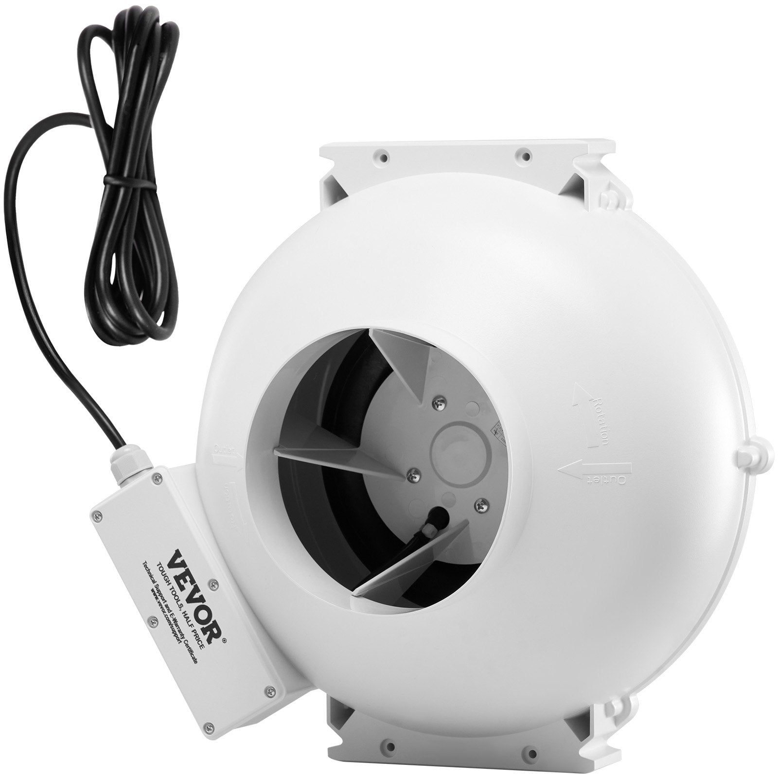 Automotive Repair & Speciality Tools: VEVOR 4" to 4.5" Radon Mitigation Fan System Quiet 380CFM Inline Duct Waterproof