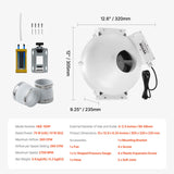 Automotive Repair & Speciality Tools: VEVOR 4" to 3.5" Radon Mitigation Fan System Kit Quiet 260 CFM Inline Duct Fan