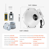 Automotive Repair & Speciality Tools: VEVOR 4" to 4.5" Radon Mitigation Fan System Kit Quiet 260 CFM Inline Duct Fan