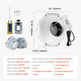 Automotive Repair & Speciality Tools: VEVOR 6" to 4.5" Radon Mitigation Fan System Kit Quiet 380 CFM Inline Duct Fan