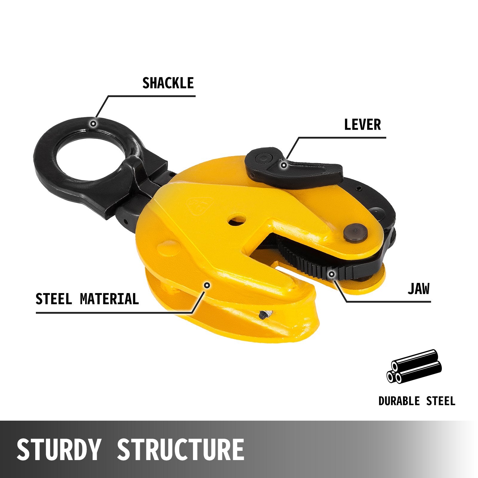 Tool Clamps & Vices: VEVOR 1T Vertical Plate Lifting Clamp Grab Clamp Dog Steel Lift Grip Sling