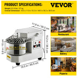Food Mixers & Blenders: VEVOR Commercial Dough Food Mixer, 8L Large Capacity Stainless Steel Mixer with Bowel, Hook, Shield, Reset Button, 450W Tilt-Head Kitchen Dough Mixers for Cake, Cream, Egg Fluid, Fillings