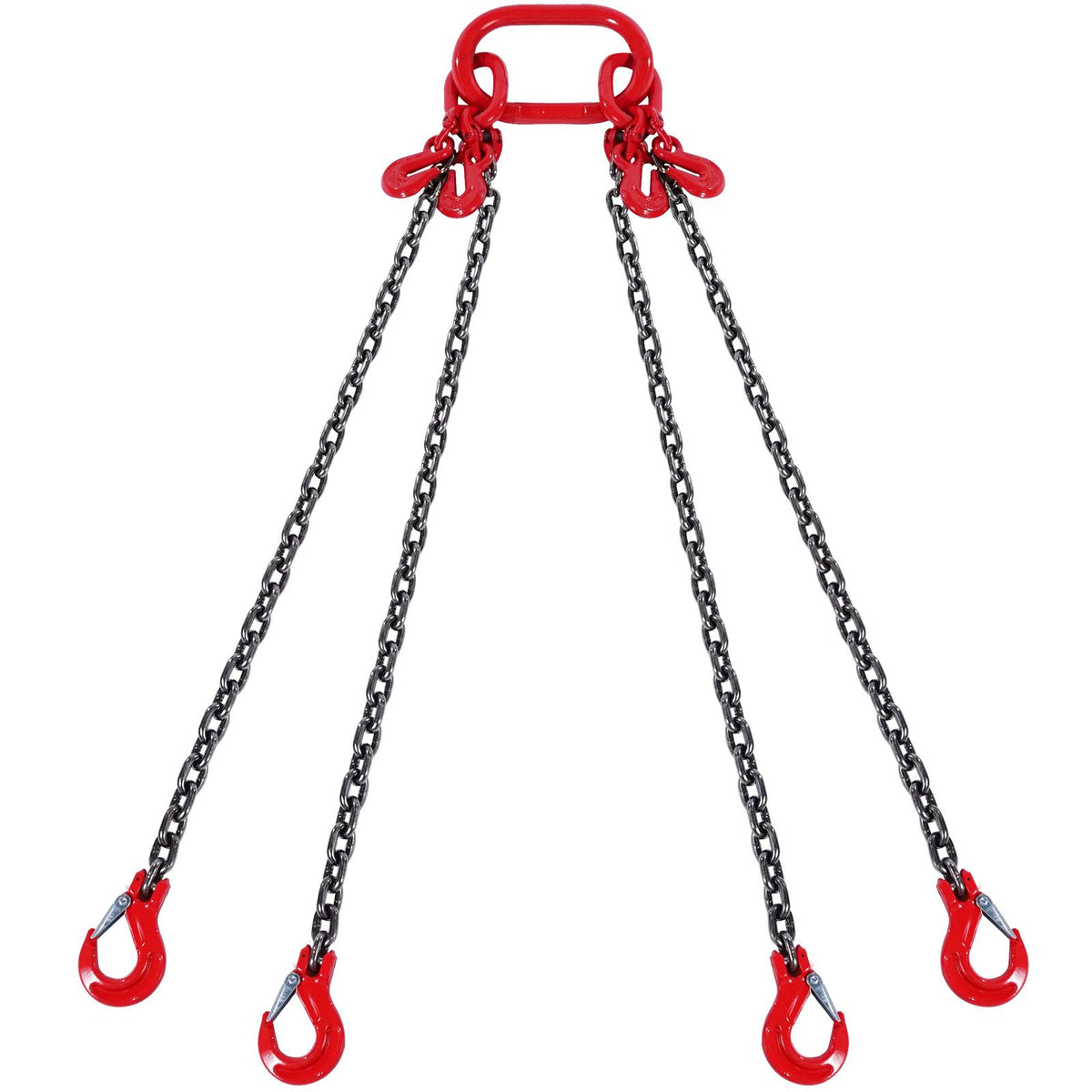 Chain Sling, 10 mm x 300 cm Lifting Chains with Hooks, G80 Engine Chain Hoist Lifts, 8 Ton/8344 kg Lifting Sling Chains for Engine Hoist, Engine Lift Chain with 4 Leg Grab Hooks & Adjusters