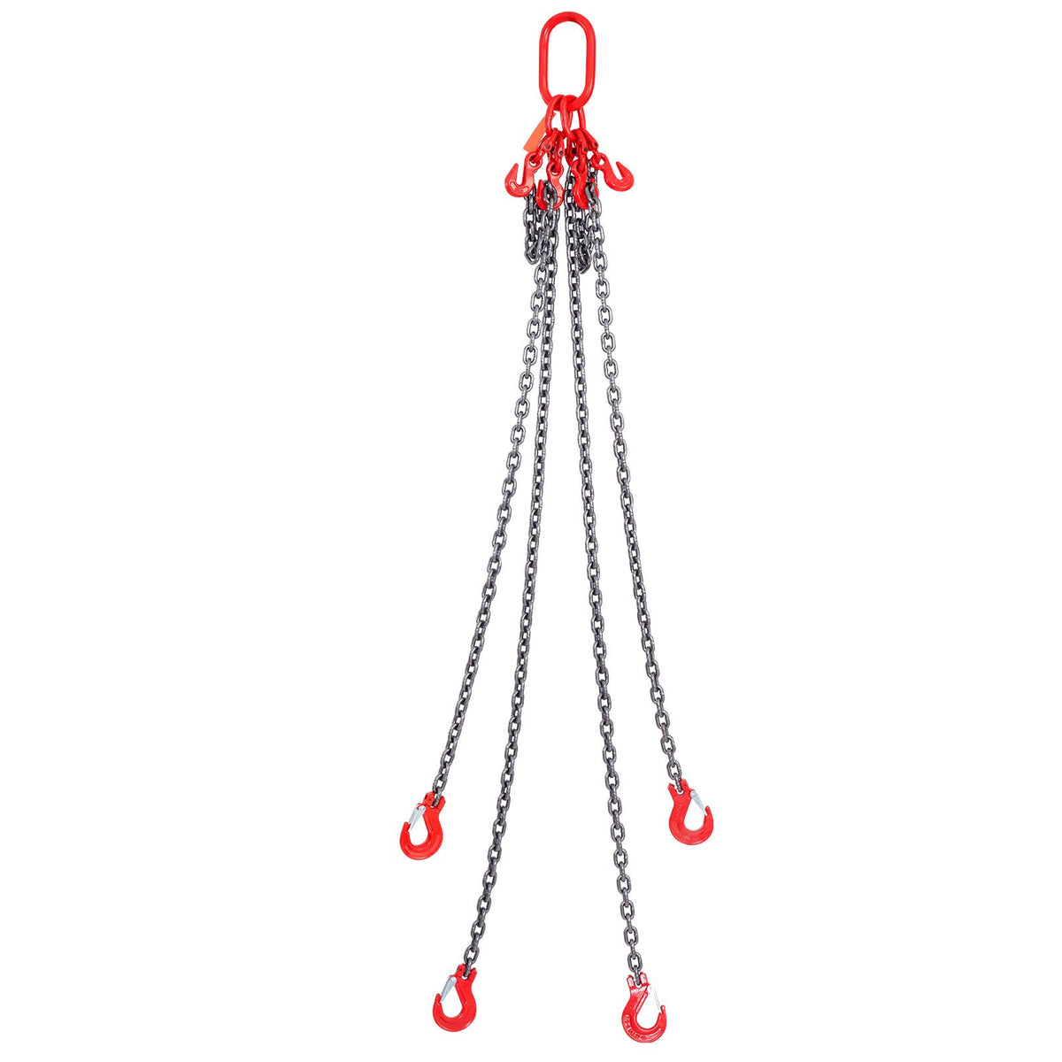 Chain Sling, 8 mm x 150 cm Lifting Chains with Hooks, G80 Engine Chain Hoist Lifts, 5 Ton Lifting Sling Chains for Engine Hoist, Engine Lift Chain with 4 Leg Grab Hooks & Adjusters Heavy Duty