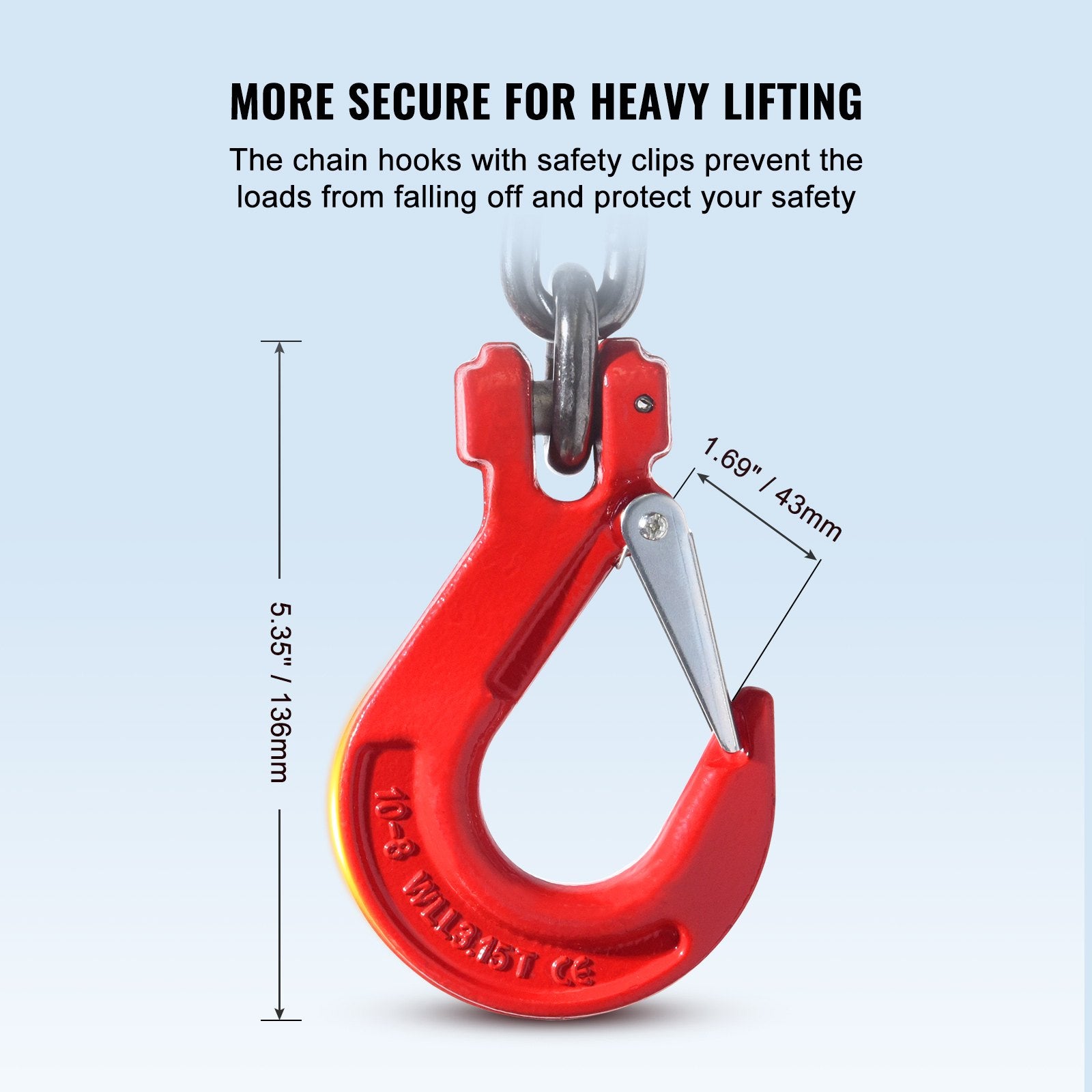 Tool Cabinets: VEVOR Chain Sling, 10 mm x 180 cm Lifting Chains with Hooks, G80 Engine Chain Hoist Lifts, 5 Ton Lifting Sling Chains for Engine Hoist, Engine Lift Chain with 2 Leg Grab Hooks and Adjusters Heavy Duty
