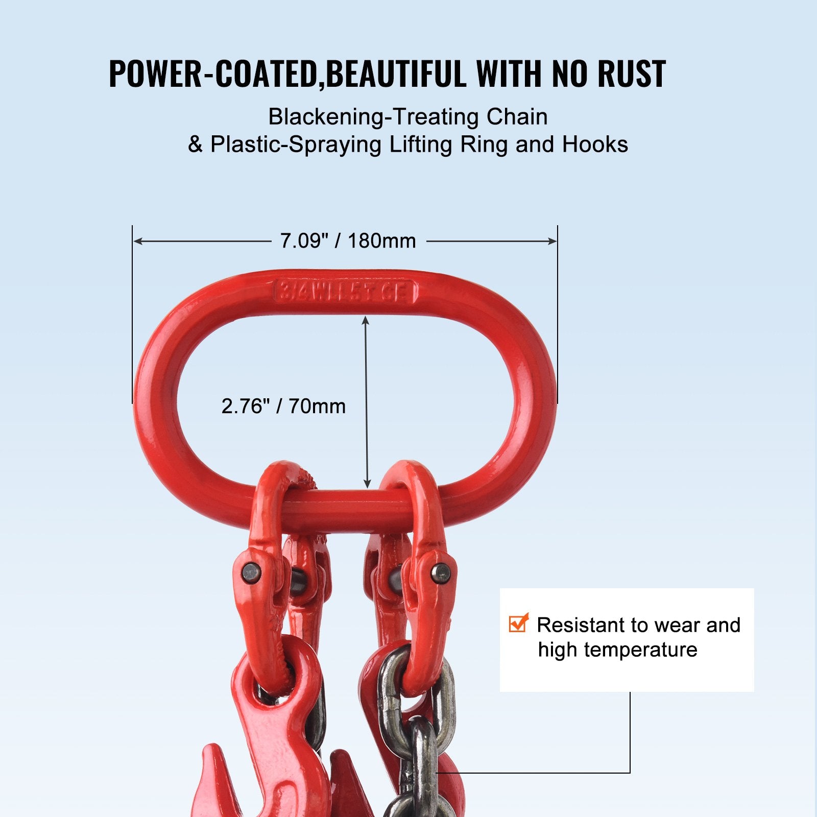 Tool Cabinets: VEVOR Chain Sling, 10 mm x 180 cm Lifting Chains with Hooks, G80 Engine Chain Hoist Lifts, 5 Ton Lifting Sling Chains for Engine Hoist, Engine Lift Chain with 2 Leg Grab Hooks and Adjusters Heavy Duty