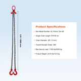 Tool Cabinets: VEVOR Chain Sling, 10 mm x 180 cm Lifting Chains with Hooks, G80 Engine Chain Hoist Lifts, 5 Ton Lifting Sling Chains for Engine Hoist, Engine Lift Chain with 2 Leg Grab Hooks and Adjusters Heavy Duty