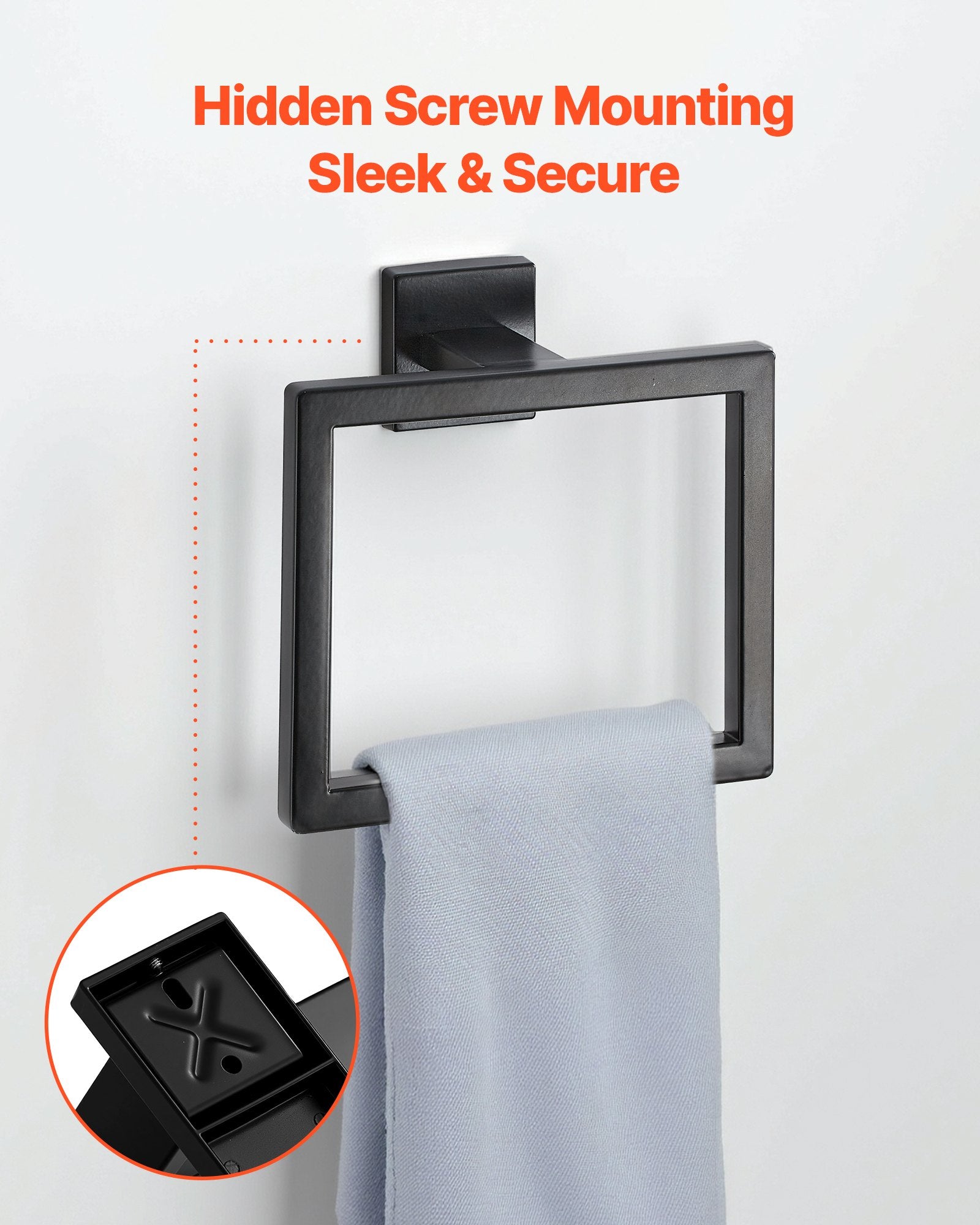 Toilet & Bidet Accessories: VEVOR Matte Black Bathroom Hardware Set, 5 Pieces Stainless Steel Bathroom Accessories Set, 24-inch Towel Bar, Towel Rack, 2 Robe Towel Hooks, Toilet Paper Holder, for Bath Room, Wall Mounted