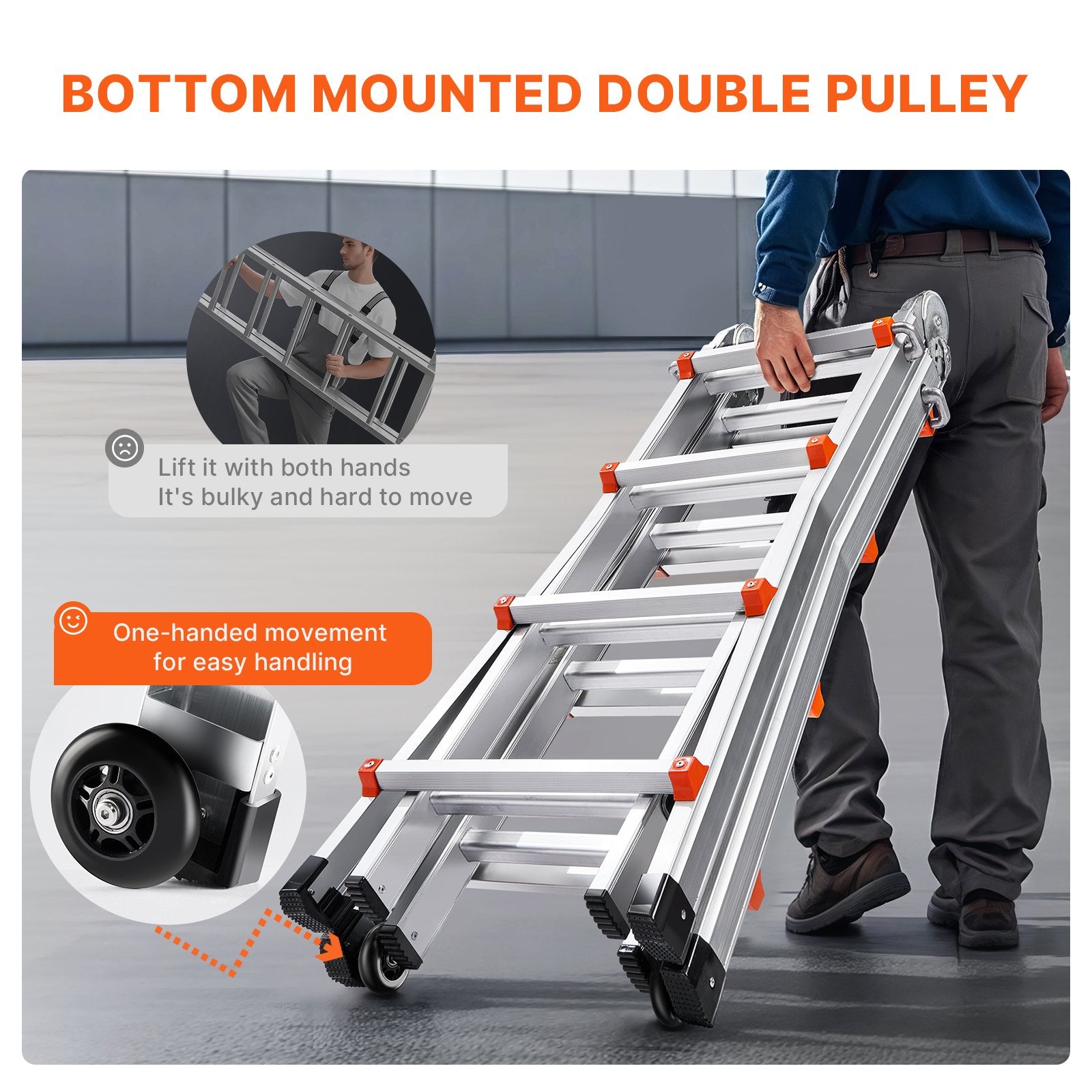 Ladders & Scaffolding: VEVOR Telescoping Ladder A Frame, 13 FT Compact Aluminum Extension Ladder, Multi-Function Portable Collapsible RV Ladder, Telescopic Ladder for Homework Stairs Indoor Outdoor Roof, 330lb Load