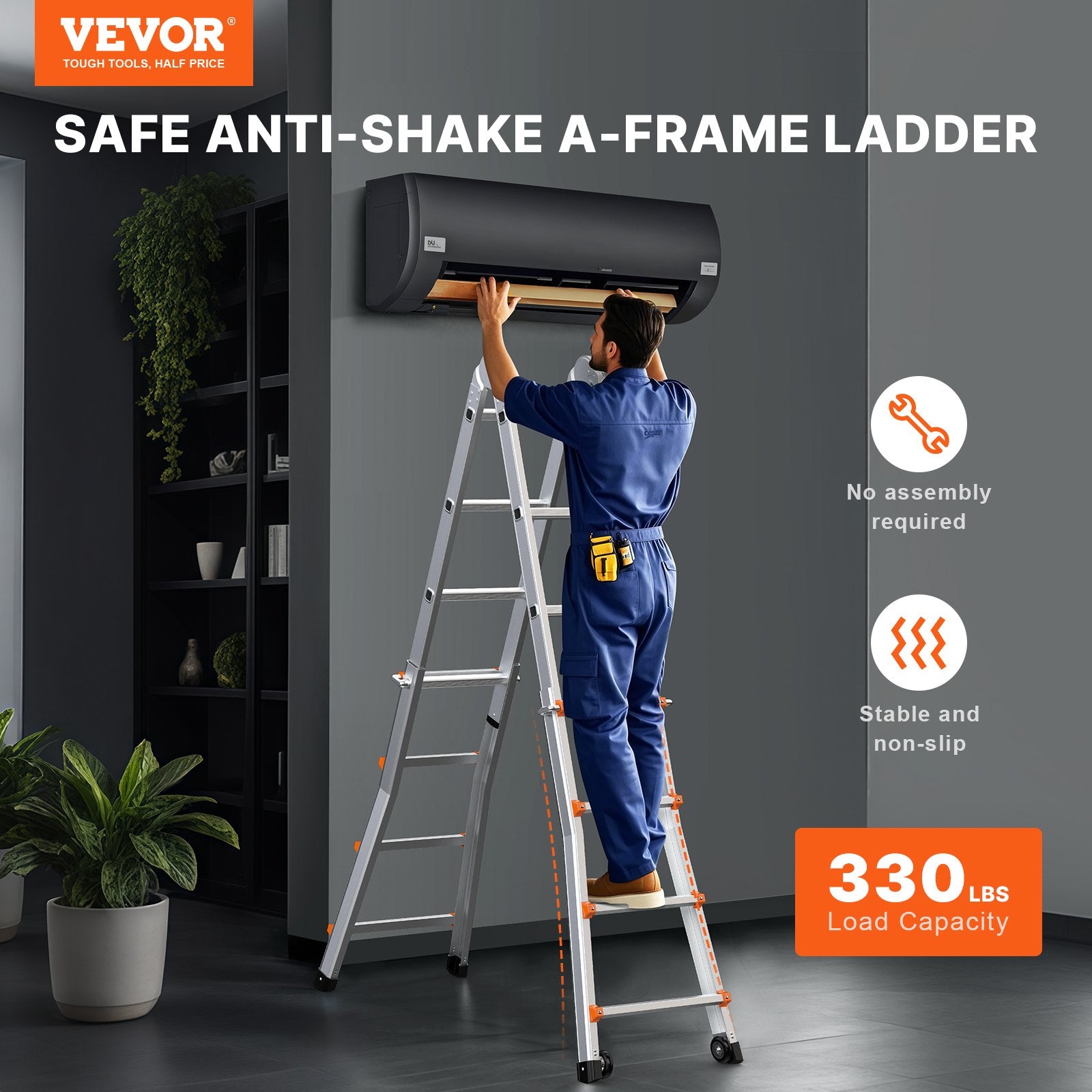 Curtain Accessories: VEVOR Telescoping Ladder A Frame 20 FT Extension Multi-Function for Homework