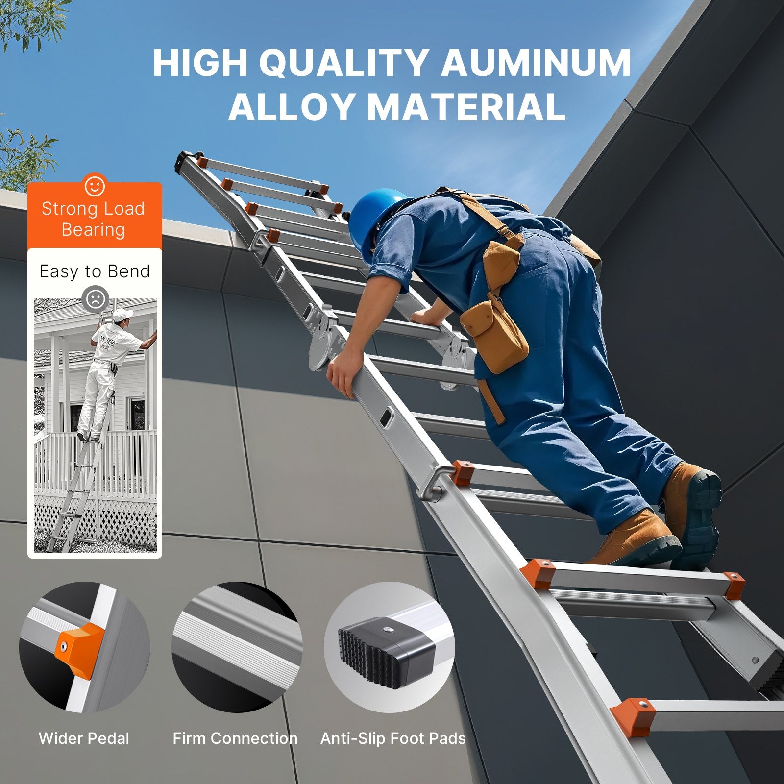 Curtain Accessories: VEVOR Telescoping Ladder A Frame 20 FT Extension Multi-Function for Homework