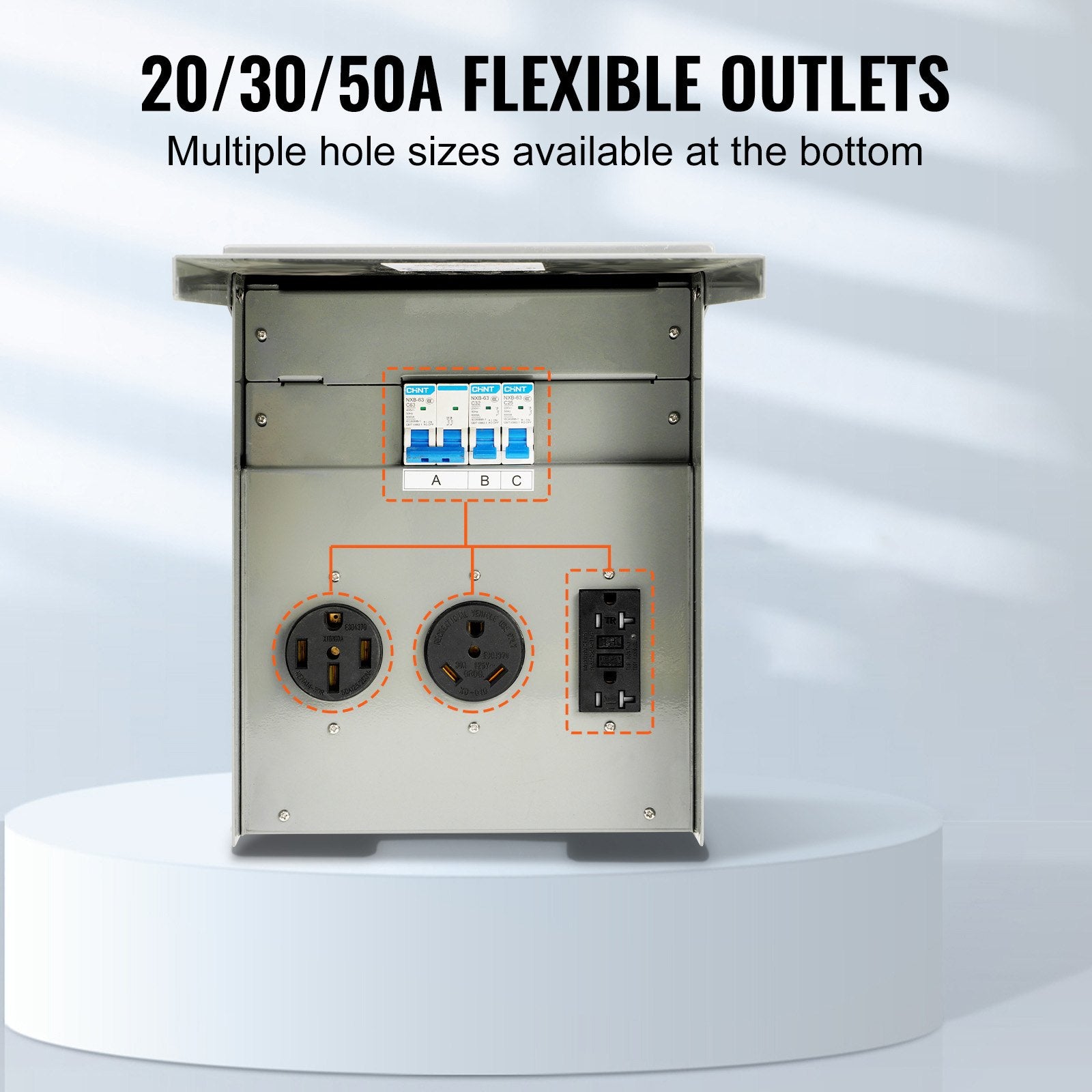 Automotive Repair & Speciality Tools: VEVOR 20/30/50A Temporary RV Power Outlet Box Electrical Outdoor Receptacle Box