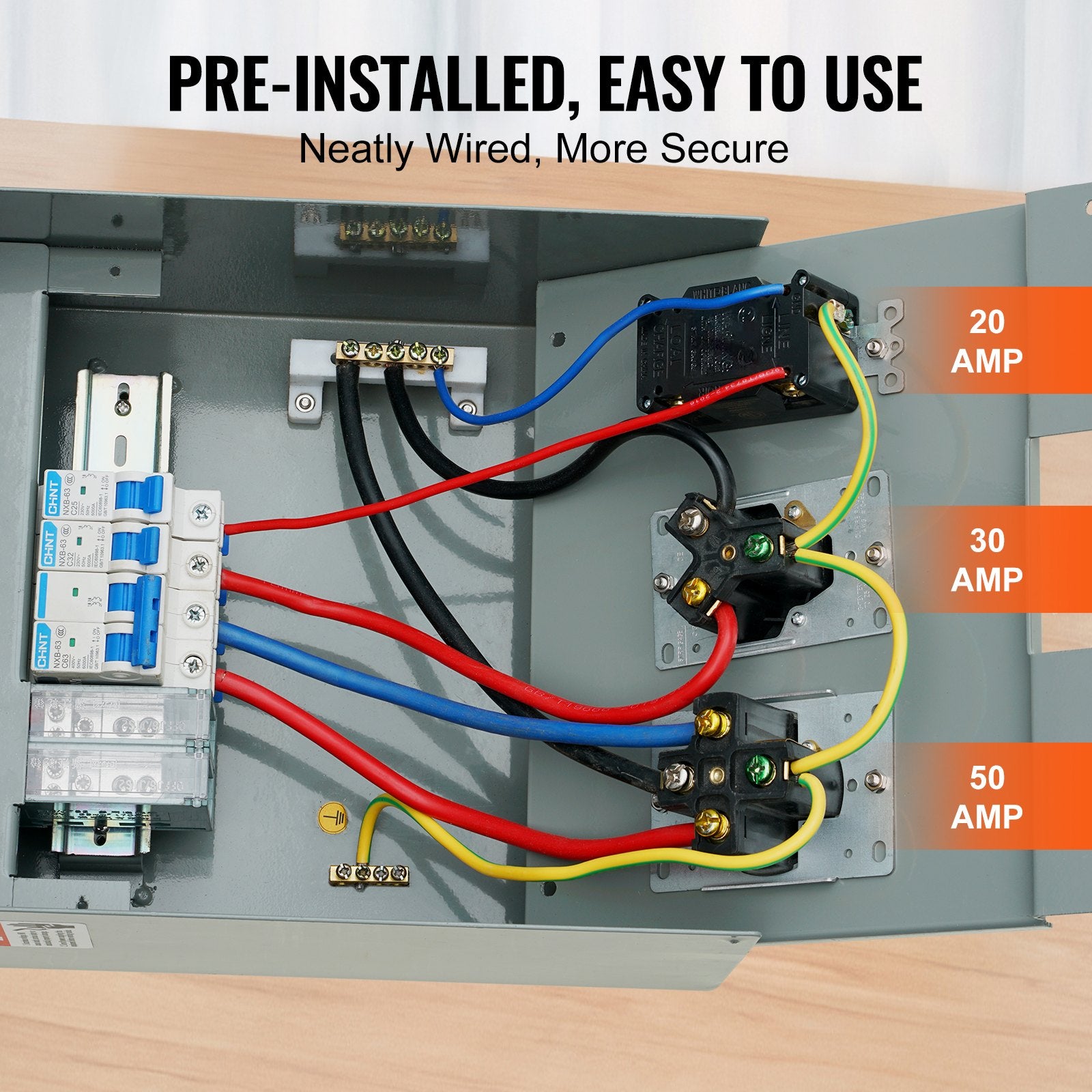 Automotive Repair & Speciality Tools: VEVOR 20/30/50A Temporary RV Power Outlet Box Electrical Outdoor Receptacle Box