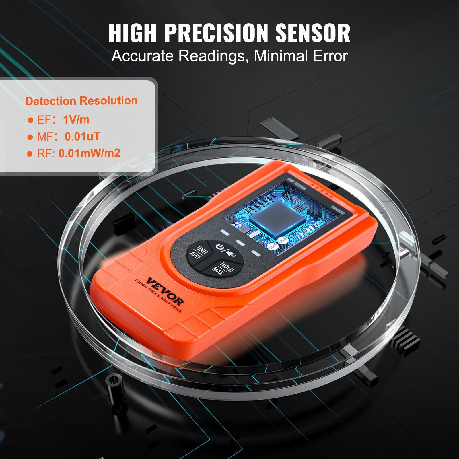 Measuring Tools & Sensors: VEVOR 3-in-1 EMF Meter, 5Hz - 3.5GHz, Handheld Rechargeable Electromagnetic Field Radiation Detector, Digital LCD EMF Tester for EF MF RF Home Inspections Outdoor Ghost Hunting Paranormal Equipment