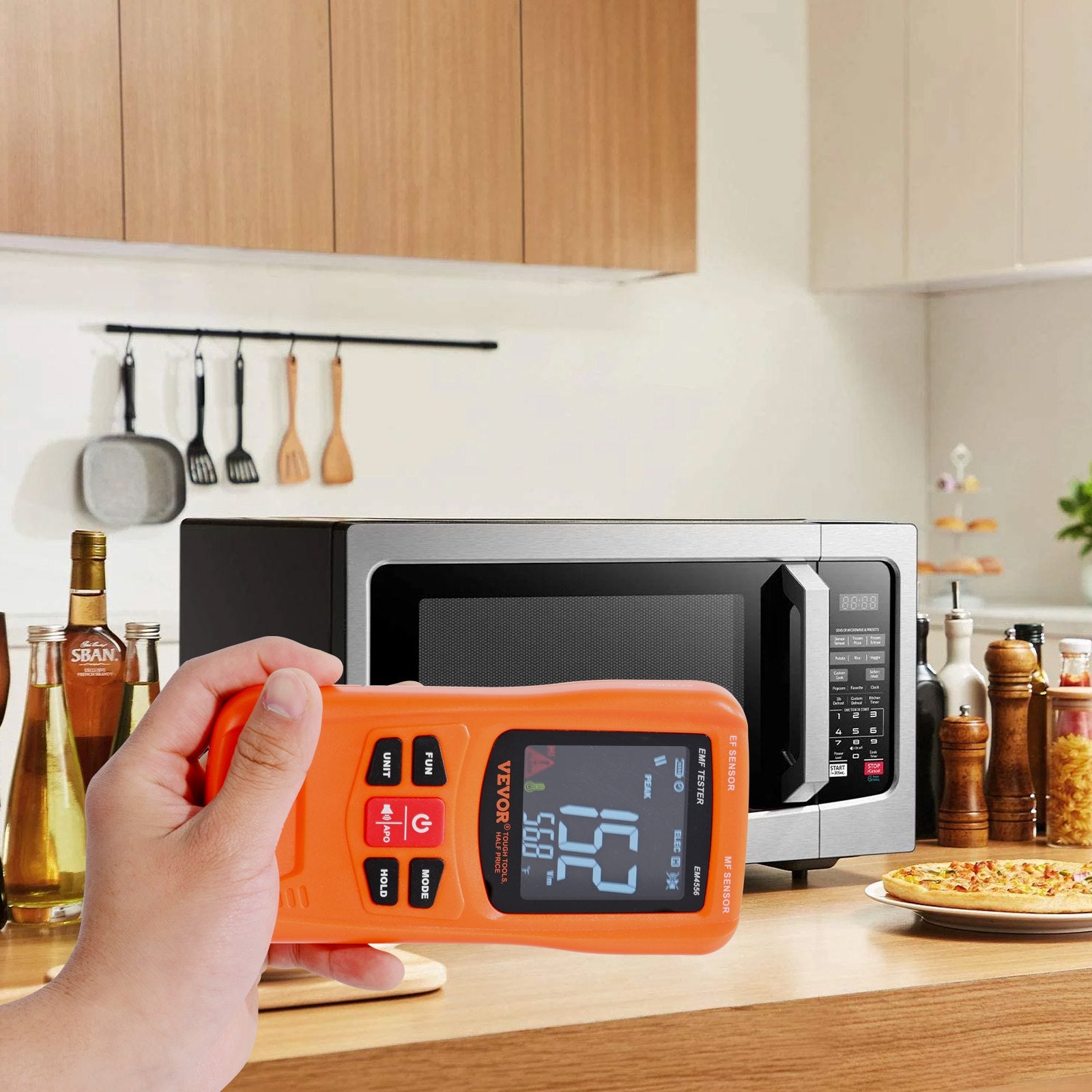 Measuring Tools & Sensors: VEVOR 3-in-1 EMF Meter, 5Hz-6GHz, Handheld Rechargeable Electromagnetic Field Radiation Detector, Digital LCD EMF Tester for EF MF RF Home Inspections Outdoor Ghost Hunting 5G Cell Tower Temperature