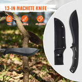 Camp Safety Equipment: VEVOR Hunting Knife and Hatchet Axe Combo Set Sheath Fixed Blade Knife Camping
