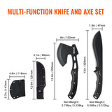 Camp Safety Equipment: VEVOR Hunting Knife and Hatchet Axe Combo Set Sheath Fixed Blade Knife Camping