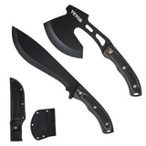 Camp Safety Equipment: VEVOR Hunting Knife and Hatchet Axe Combo Set Sheath Fixed Blade Knife Camping