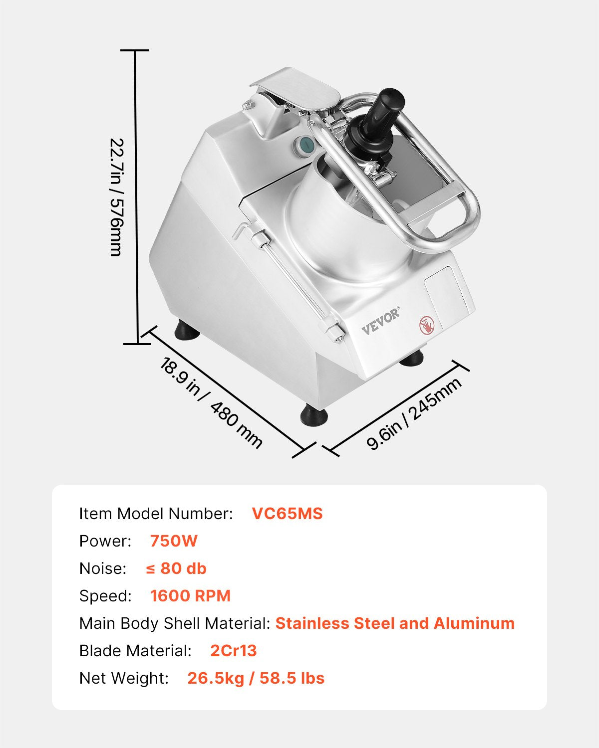 Gardening Tools: VEVOR Food Processor & Vegetable Chopper w/ 6 Blades Food-Grade Stainless Steel