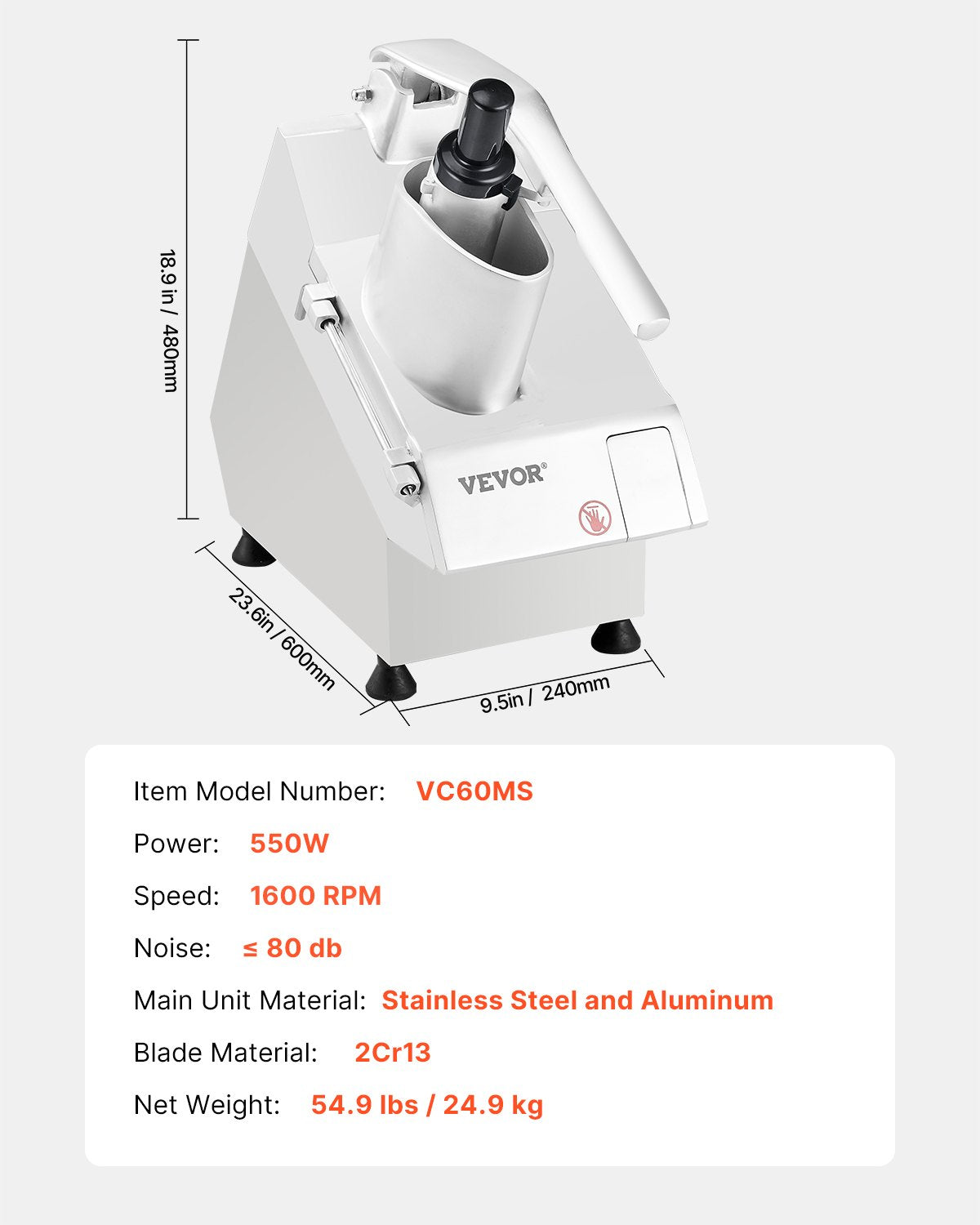 Gardening Tools: VEVOR Food Processor & Vegetable Chopper w/ 6 Blades Food-Grade Stainless Steel