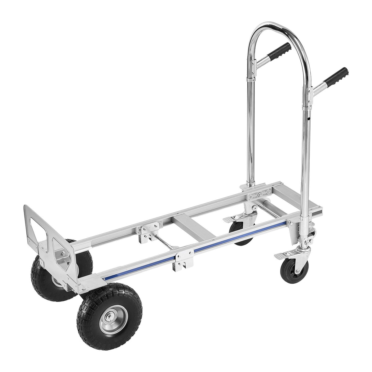 2 in 1 Hand Truck, 453.6 kg Load Capacity for 4-Wheel Mode, Convertible Hand Truck Dolly with Non-Slip Handle & Wheels, Portable Trolley Dolly for Moving Home, Office, Warehouse, Supermarket