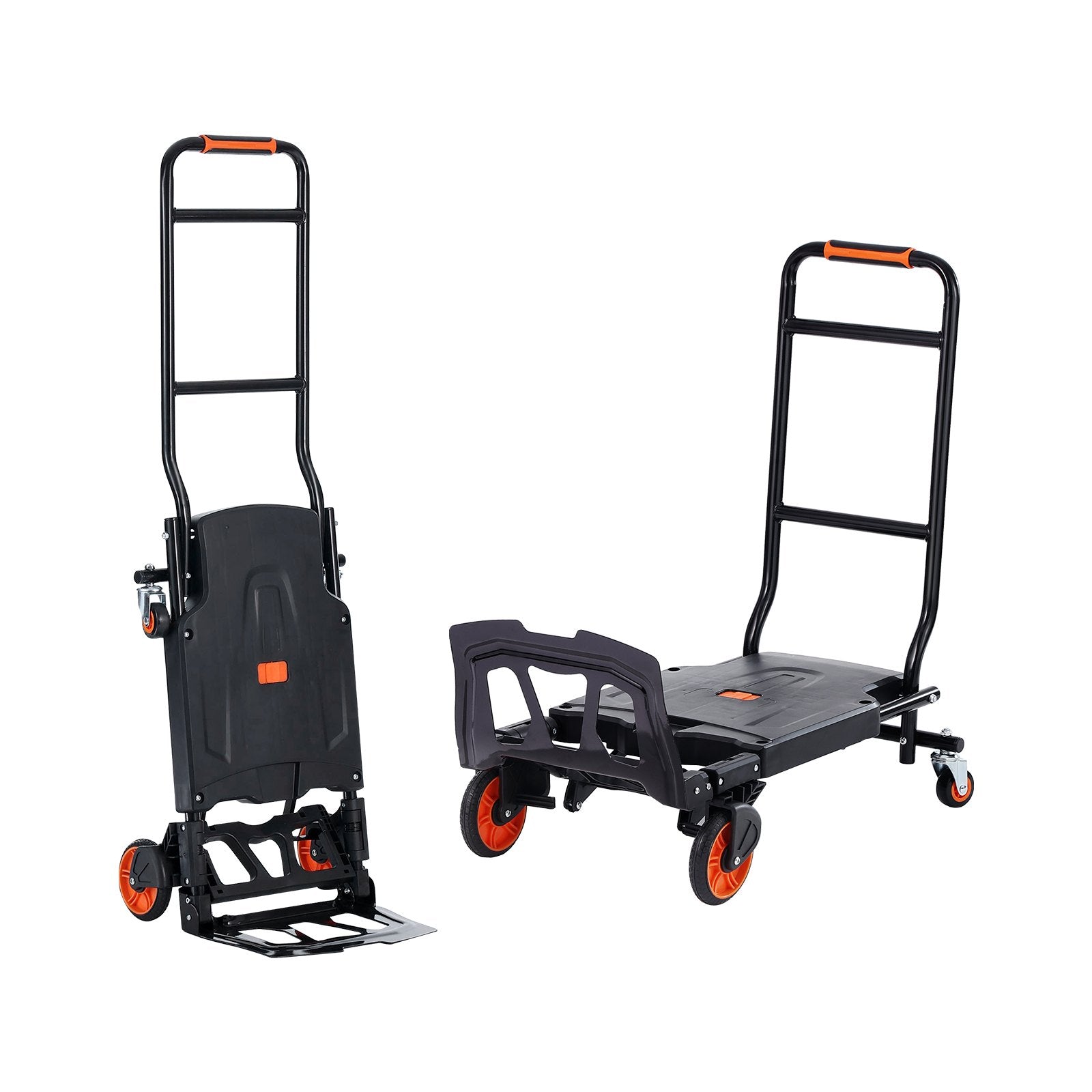 Automotive Parts: VEVOR Aluminum Hand Truck, 2 in 1, 136 kg Max Load Capacity, Heavy Duty Industrial Convertible Folding Hand Truck and Dolly, Utility Cart Converts from Hand Truck to Platform Cart with Rubber Wheels