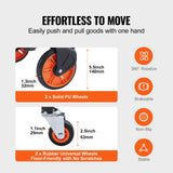 Automotive Parts: VEVOR Aluminum Hand Truck, 2 in 1, 136 kg Max Load Capacity, Heavy Duty Industrial Convertible Folding Hand Truck and Dolly, Utility Cart Converts from Hand Truck to Platform Cart with Rubber Wheels