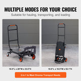 Automotive Parts: VEVOR Aluminum Hand Truck, 2 in 1, 136 kg Max Load Capacity, Heavy Duty Industrial Convertible Folding Hand Truck and Dolly, Utility Cart Converts from Hand Truck to Platform Cart with Rubber Wheels