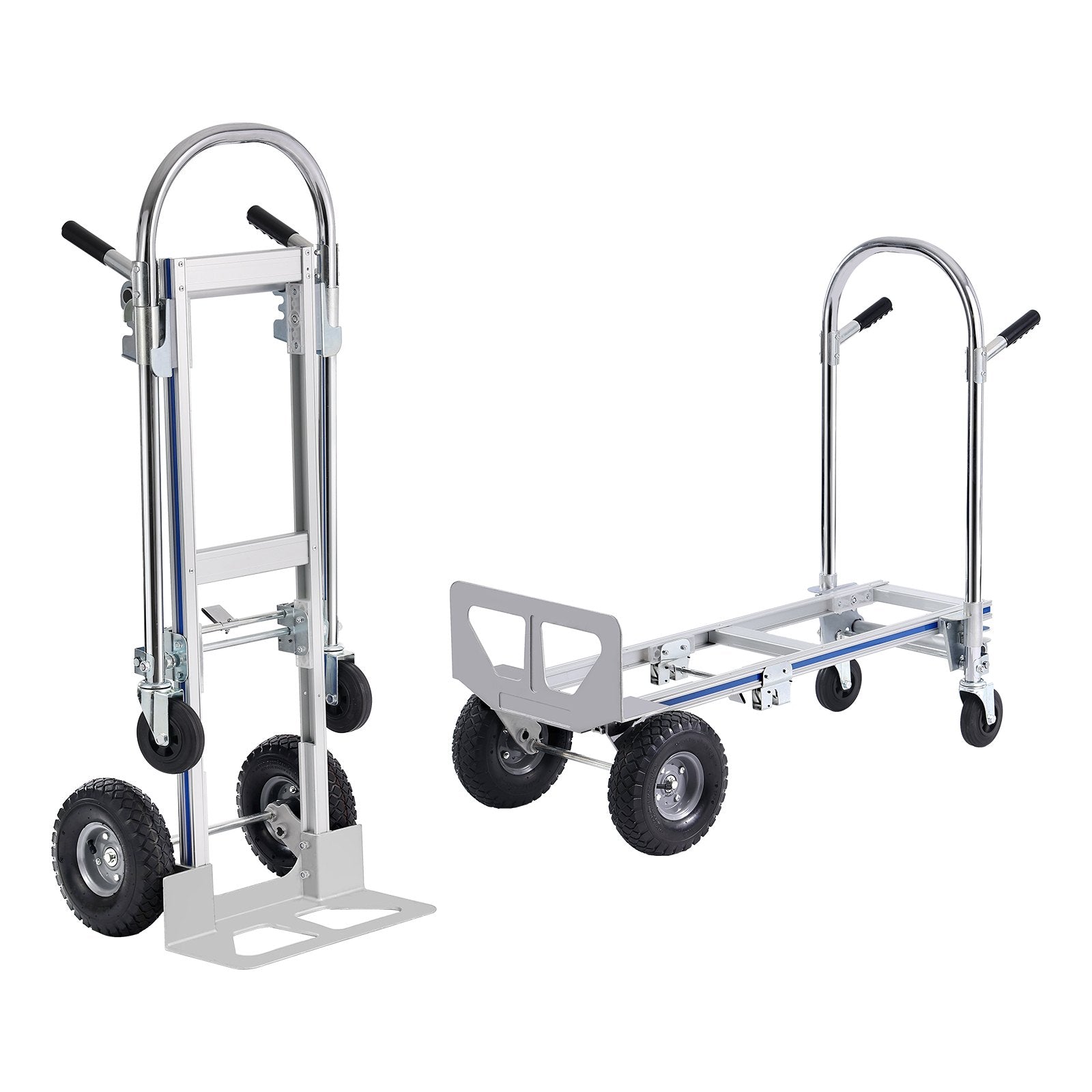 Automotive Parts: VEVOR Aluminum Hand Truck, 2 in 1, 363 kg Max Load Capacity, Heavy Duty Industrial Convertible Folding Hand Truck and Dolly, Utility Cart Converts from Hand Truck to Platform Cart with Rubber Wheels