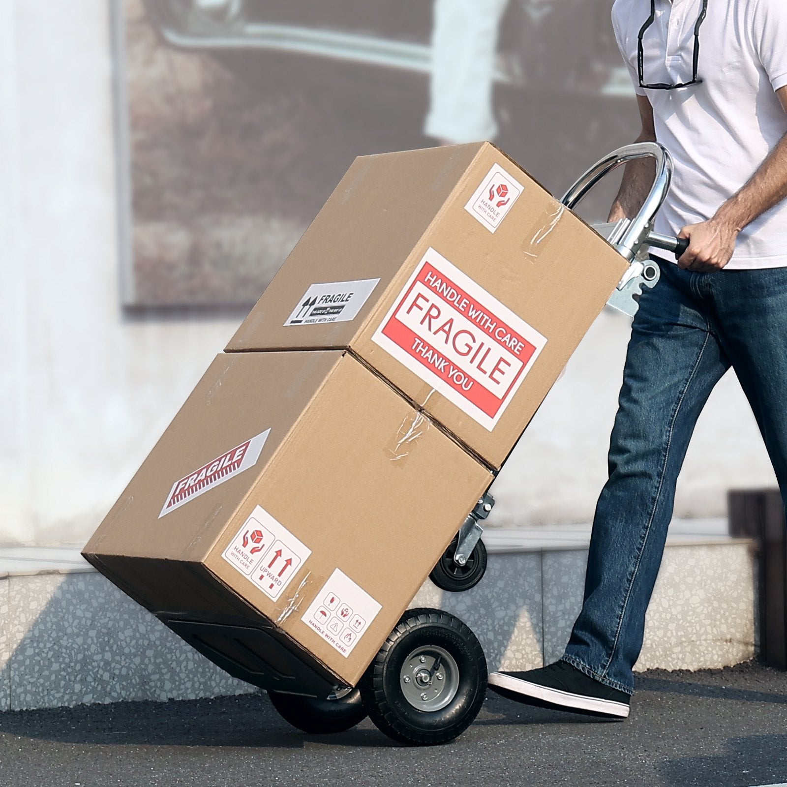 Automotive Parts: VEVOR Aluminum Hand Truck, 2 in 1, 363 kg Max Load Capacity, Heavy Duty Industrial Convertible Folding Hand Truck and Dolly, Utility Cart Converts from Hand Truck to Platform Cart with Rubber Wheels