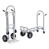 Automotive Parts: VEVOR Aluminum Hand Truck, 2 in 1, 363 kg Max Load Capacity, Heavy Duty Industrial Convertible Folding Hand Truck and Dolly, Utility Cart Converts from Hand Truck to Platform Cart with Rubber Wheels
