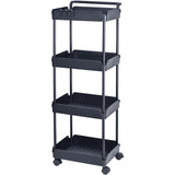 Kitchen & Dining Trolleys: VEVOR 4-Tier Kitchen Rolling Cart Basket Utility Cart on Wheel with Handle Black